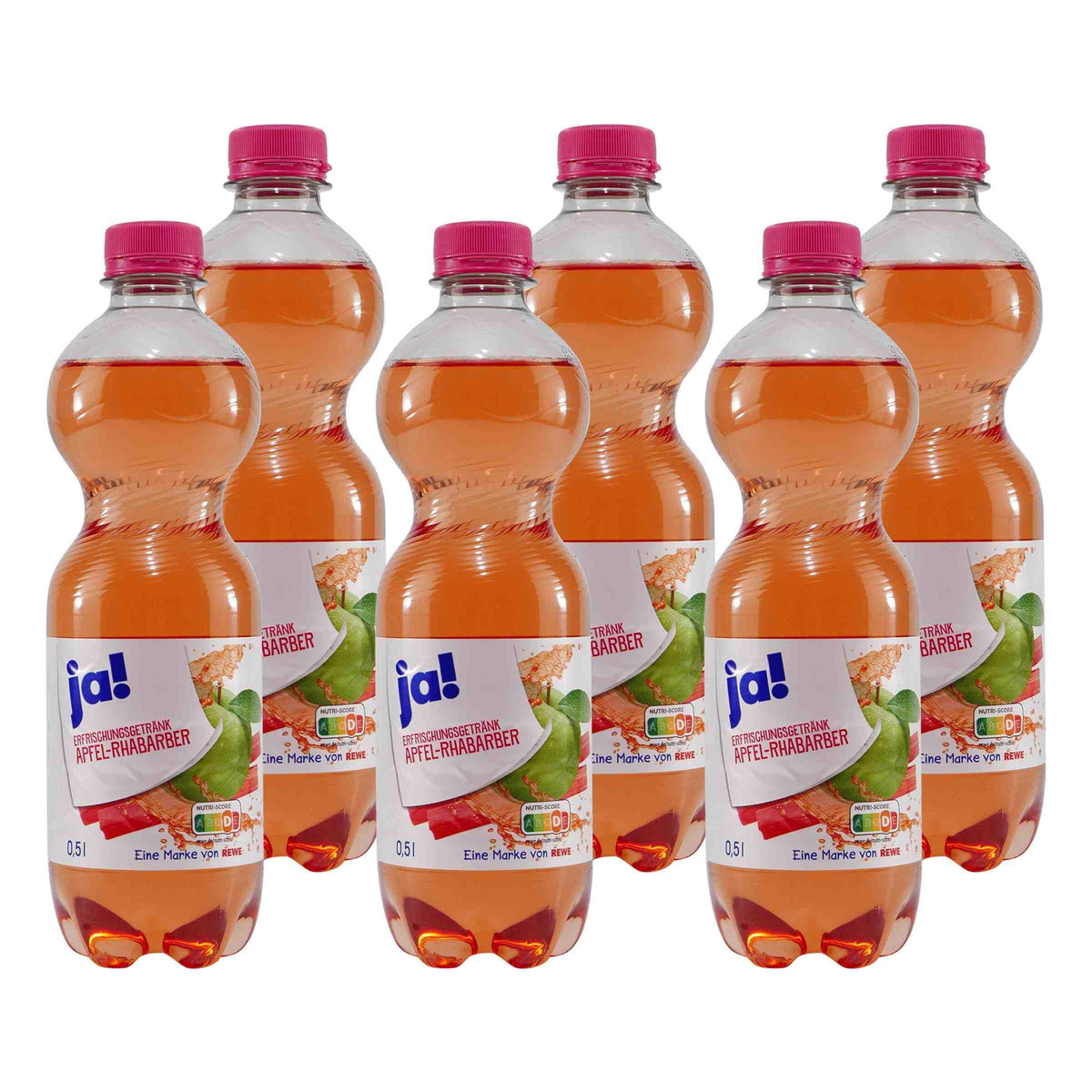 ja! Apfel-Rhabarber Erfrischungsgetränk (6 x 0,5L) EINWEG