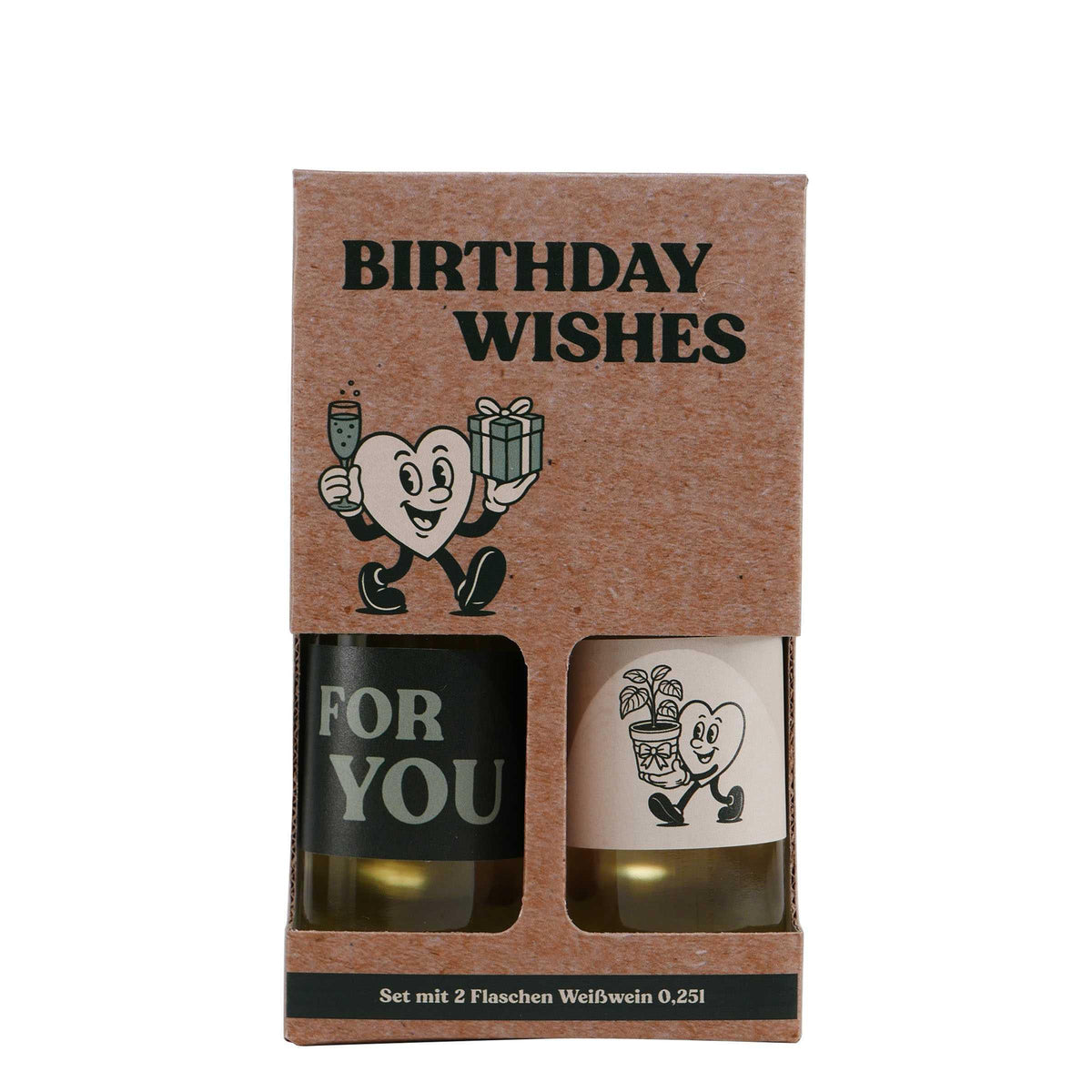 Geschenkverpackung Weißwein "Birthday Wishes" (2 x 0,25L)